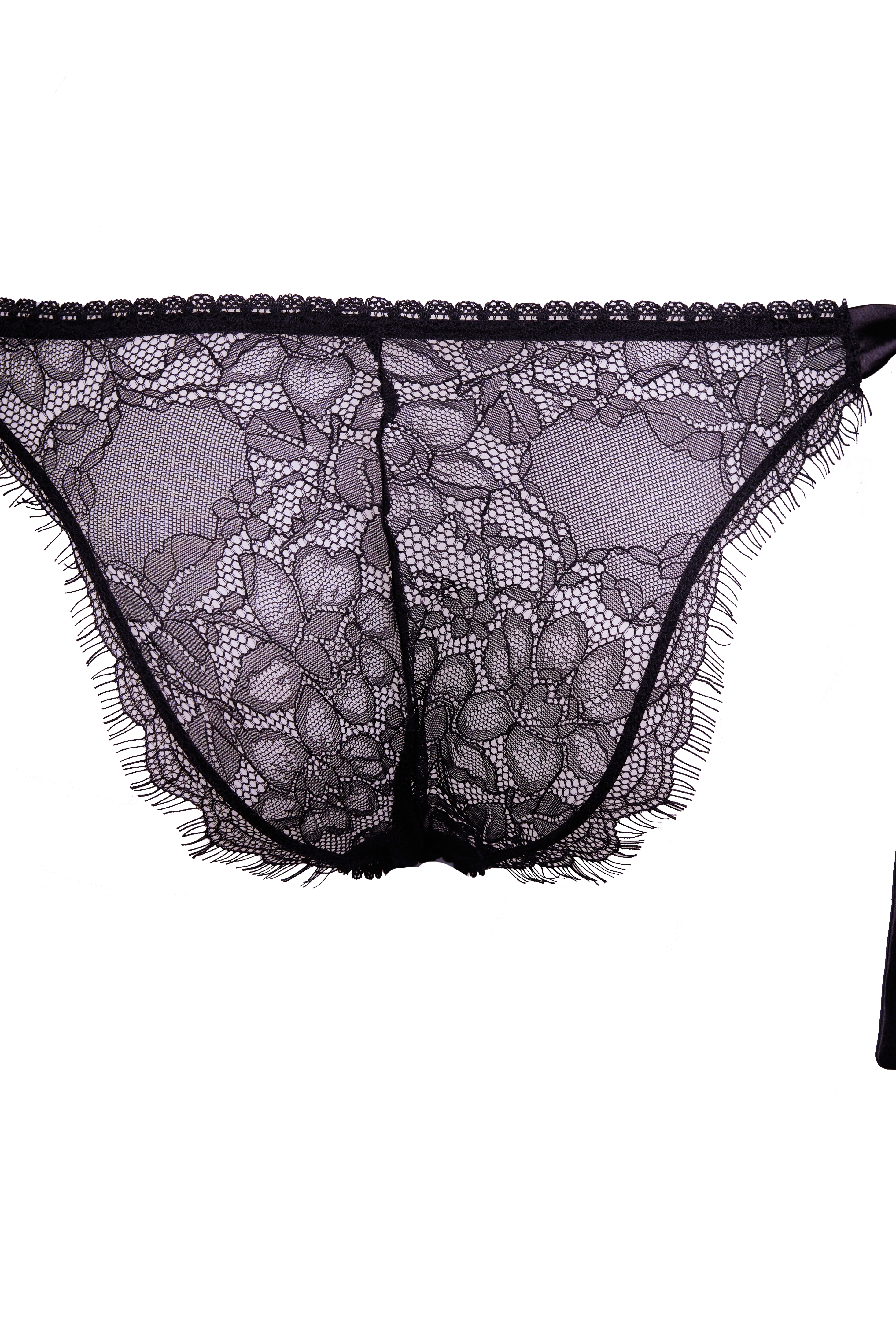 Solstice Tie - Side Panty Black - Noblesse Oblige Lingerie