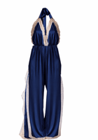 Navy Long Open Leg Halter Neck Romper - Noblesse Oblige Lingerie