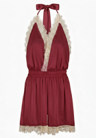 Luna Short Romper Burgundy - Noblesse Oblige Lingerie