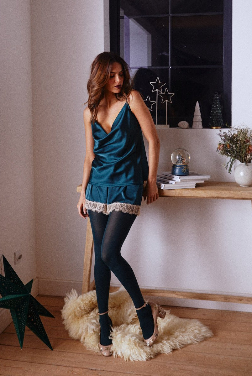 Luna Camisole Petrol - Noblesse Oblige Lingerie