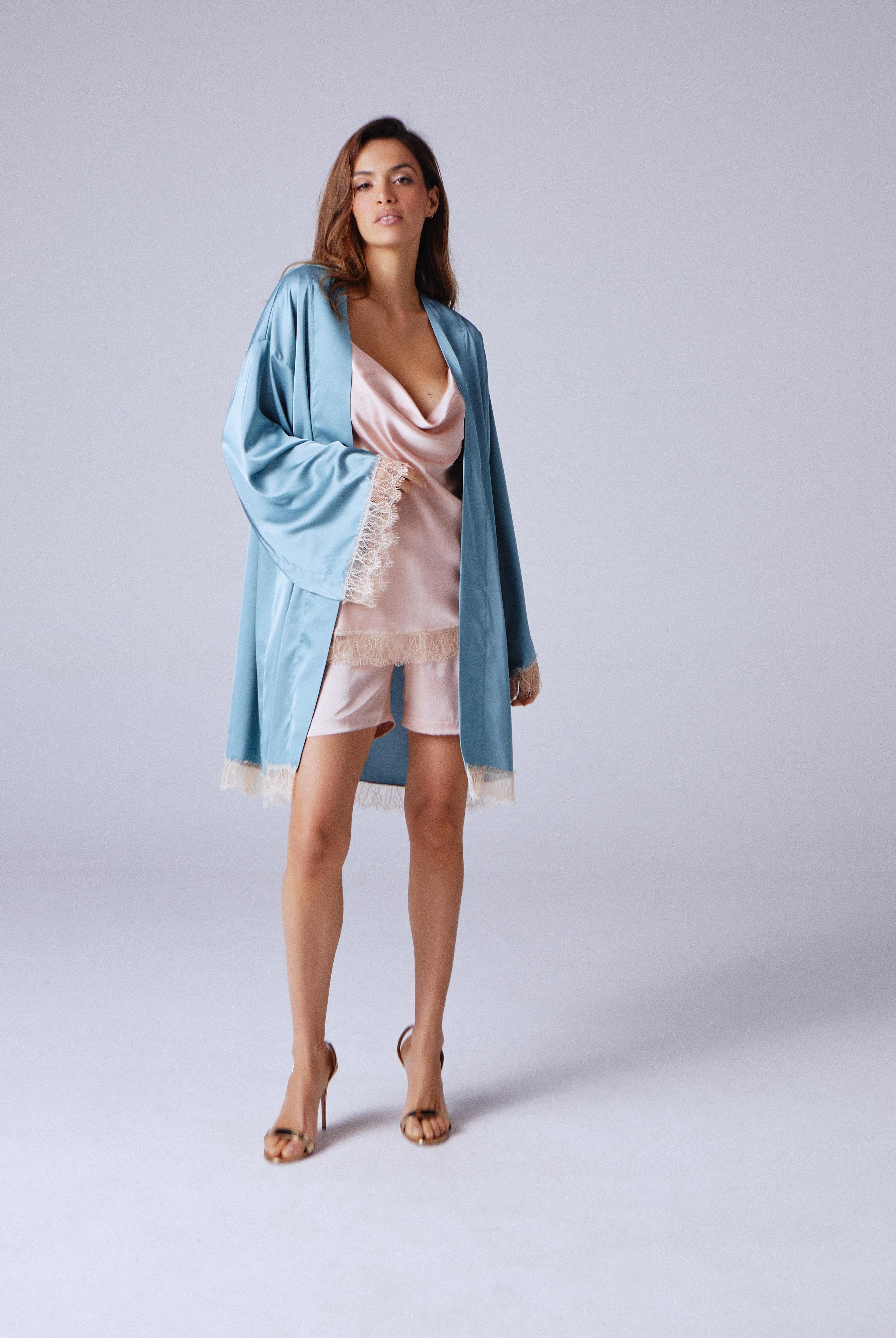 Luna Robe Duck Egg - Noblesse Oblige Lingerie