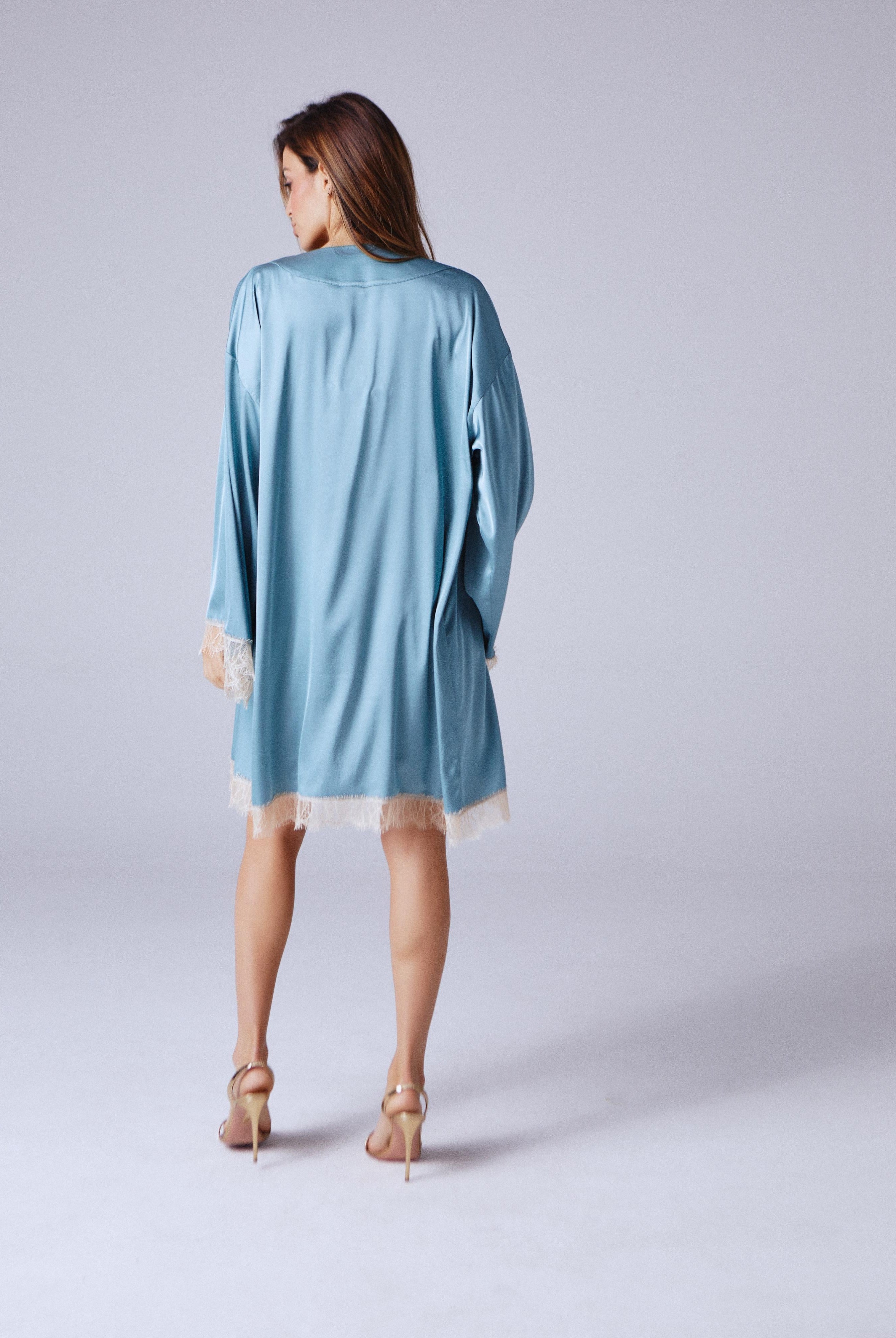 Luna Robe Duck Egg - Noblesse Oblige Lingerie