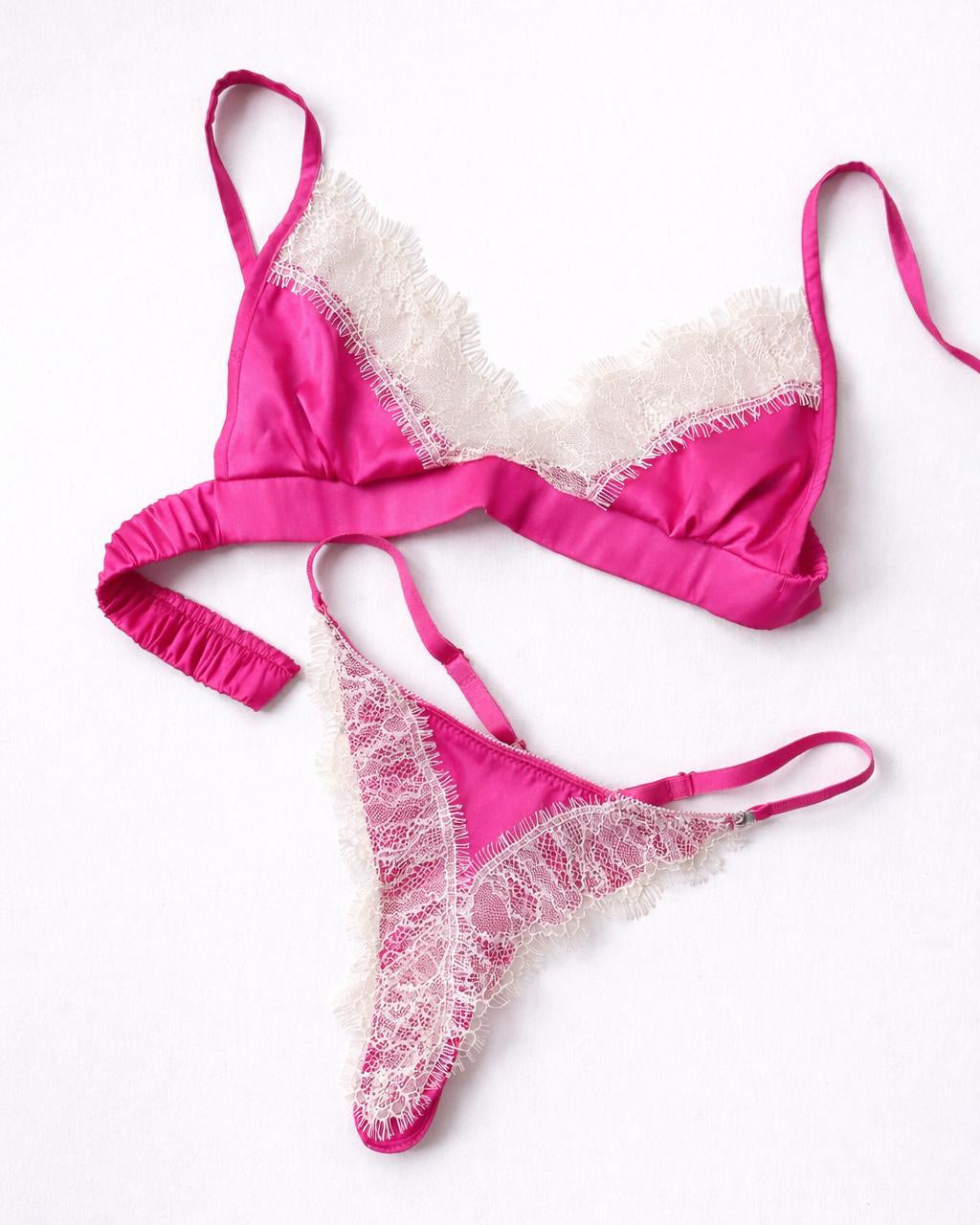 Luna String Hot Pink - Noblesse Oblige Lingerie