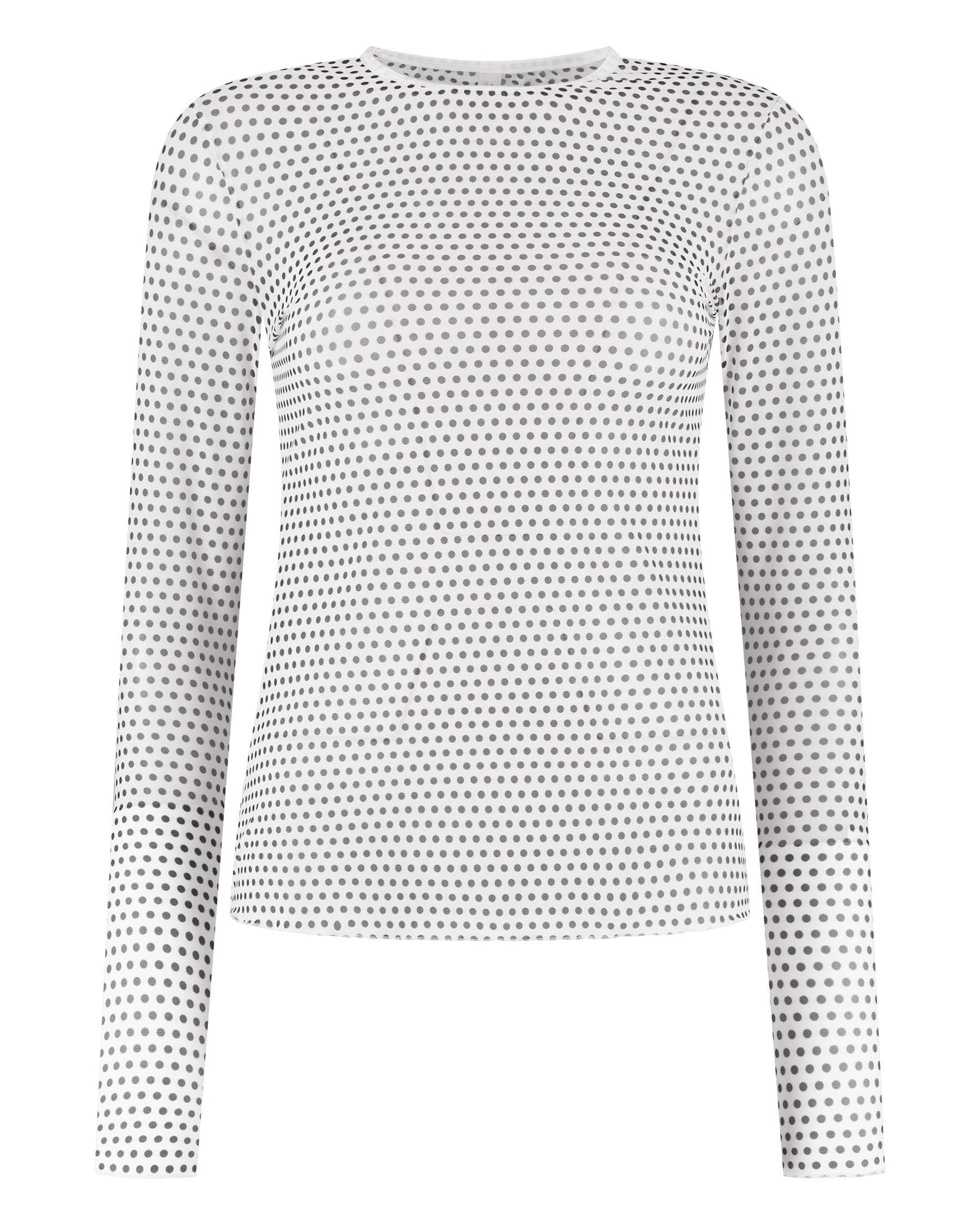 Mesh small black polka dot on white mesh - Noblesse Oblige Lingerie