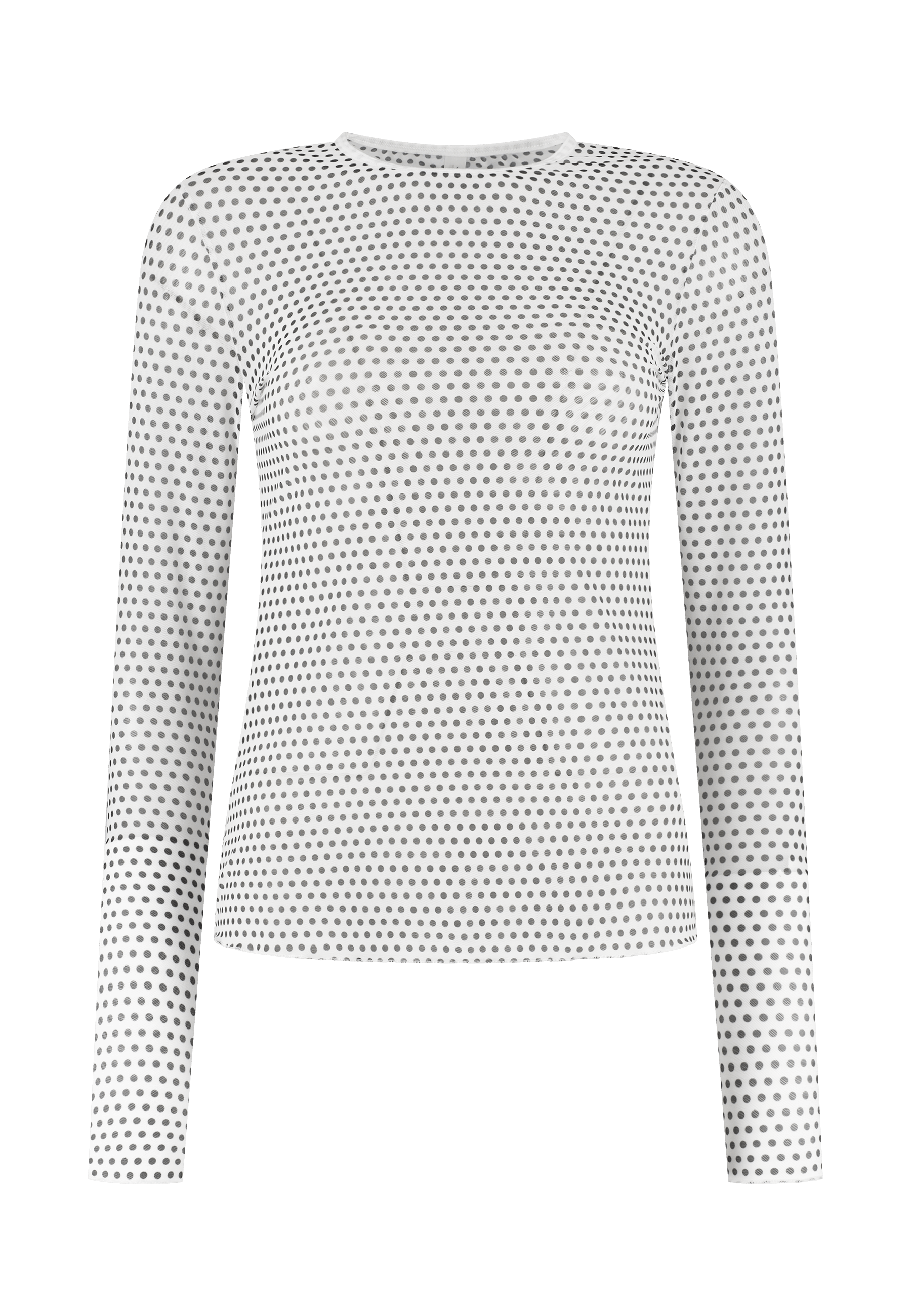 Mesh small black polka dot on white mesh - Noblesse Oblige Lingerie