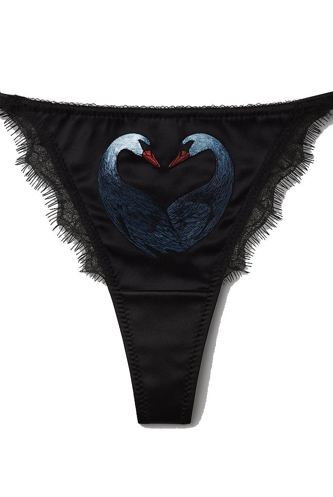 Swan String Black - Noblesse Oblige Lingerie