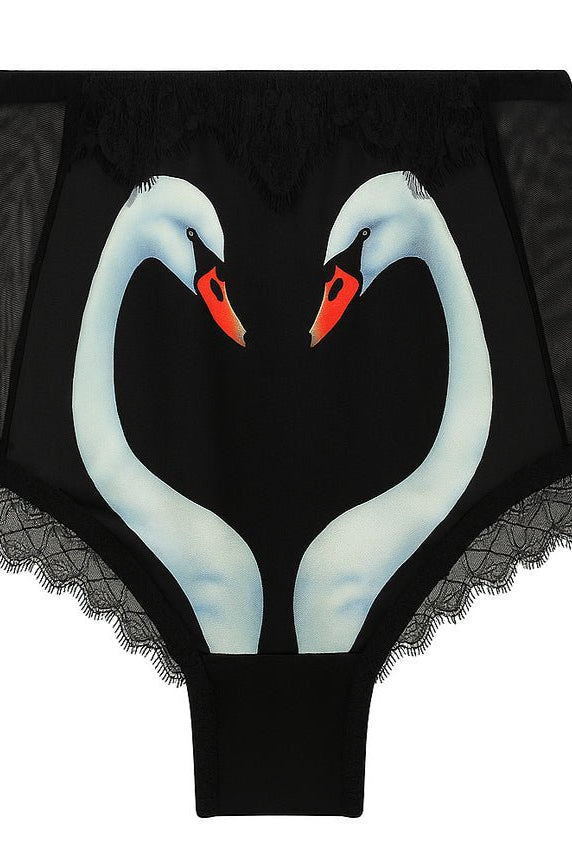 Swan Panty Black - Noblesse Oblige Lingerie