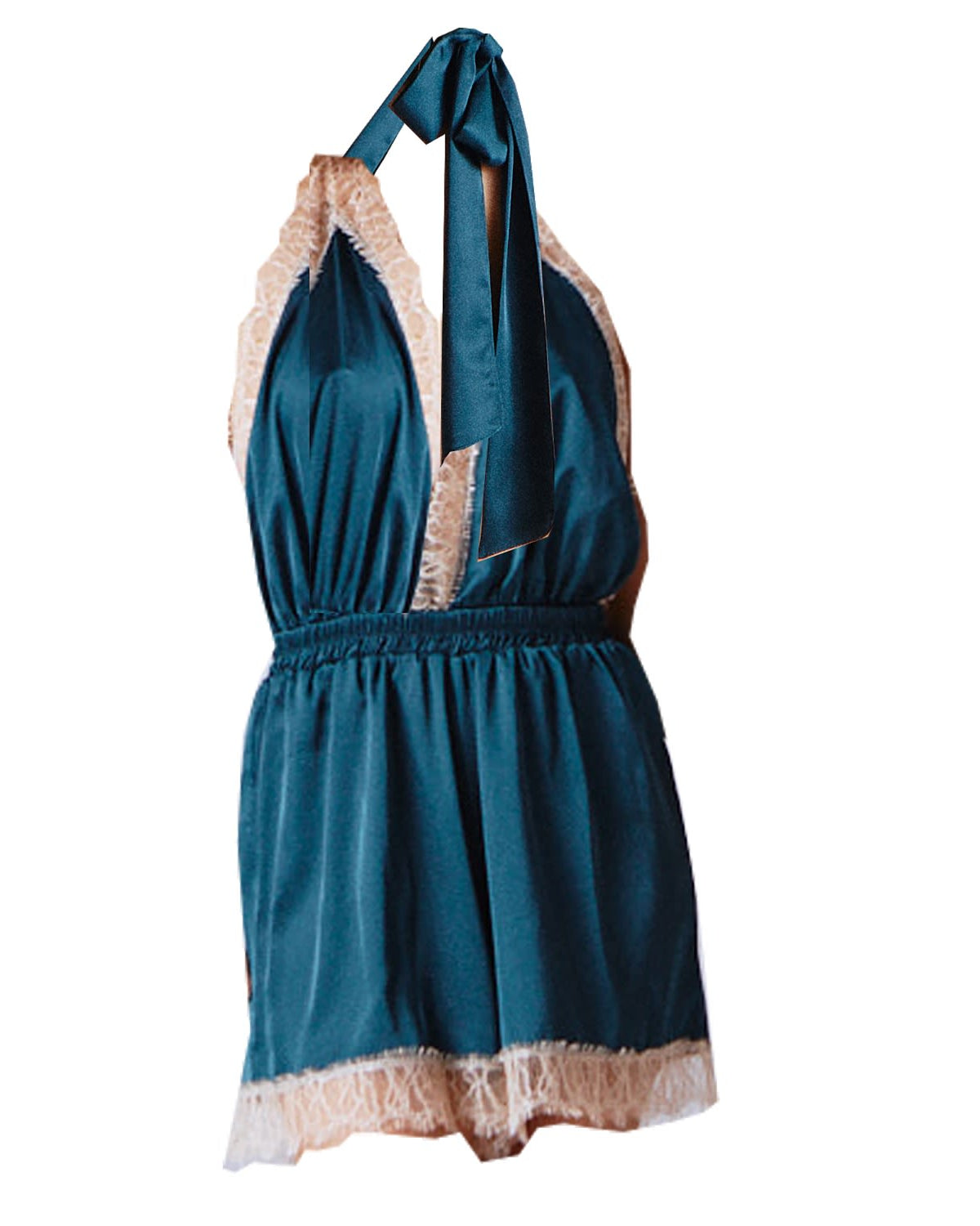 Luna Short Romper Petrol - Noblesse Oblige Lingerie