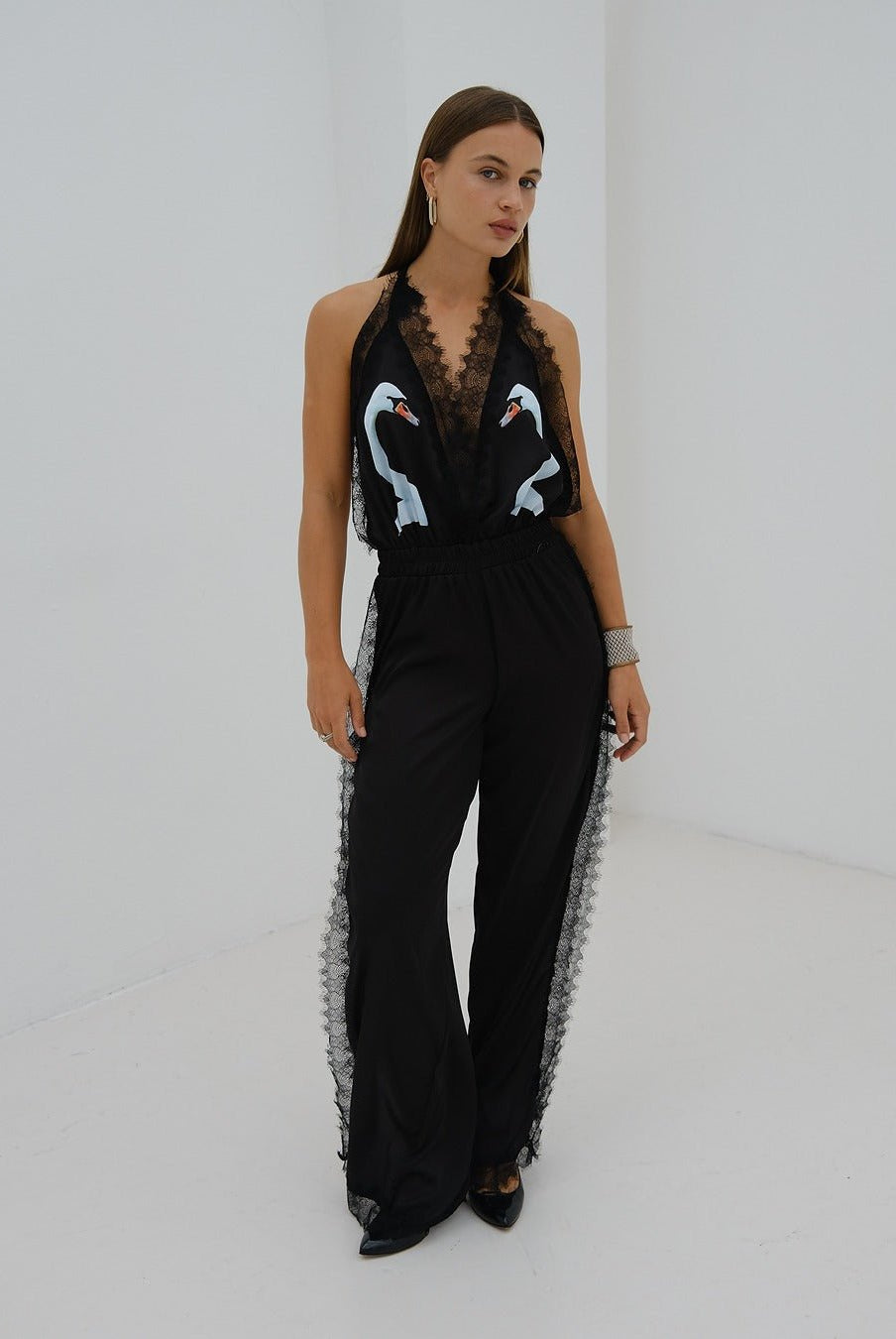 Swan Romper Black - Noblesse Oblige Lingerie