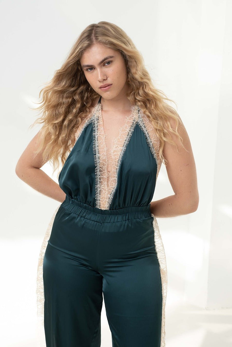 Luna Romper Petrol - Noblesse Oblige Lingerie