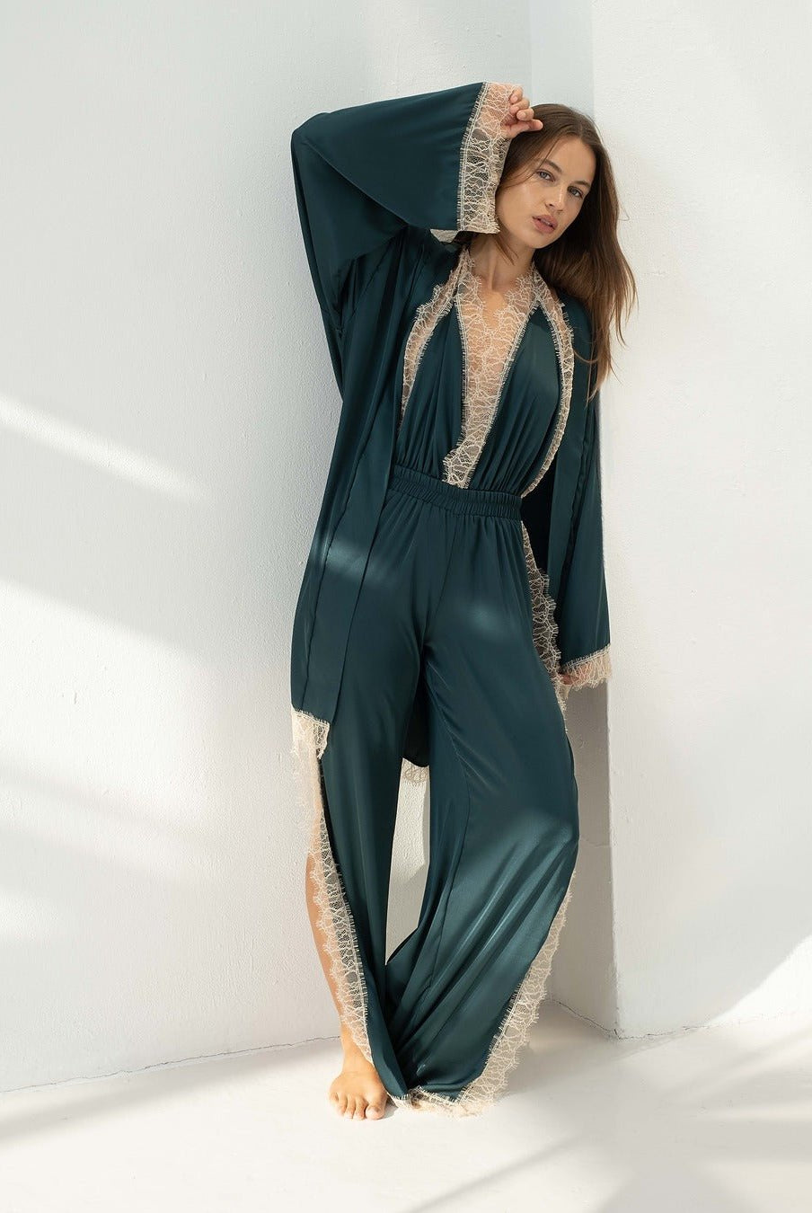 Luna Romper Petrol - Noblesse Oblige Lingerie