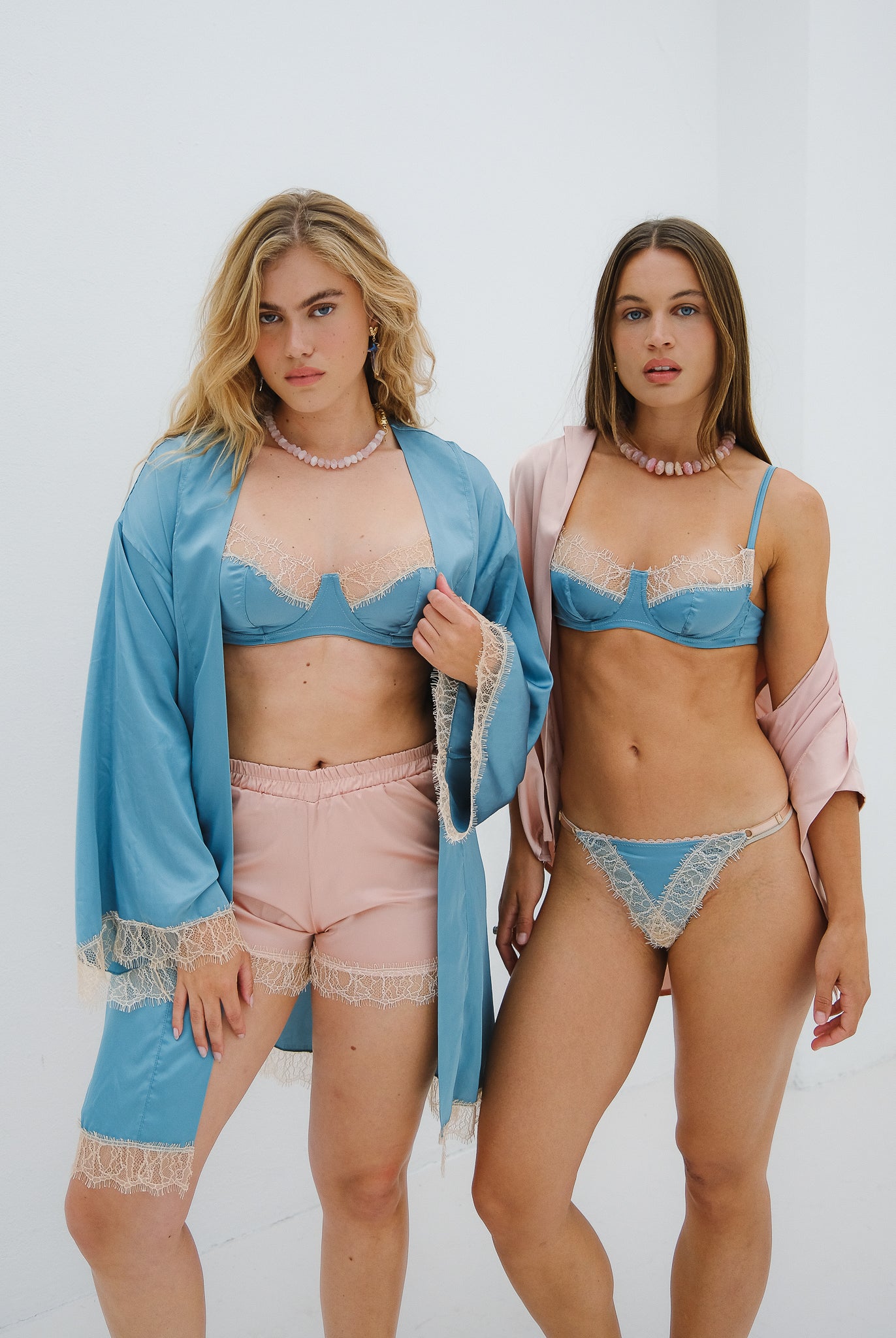 Luna Robe Duck Egg - Noblesse Oblige Lingerie