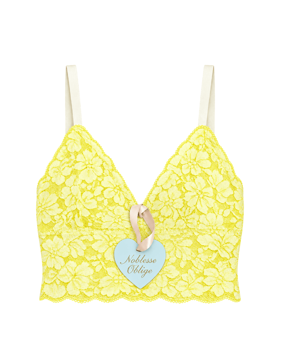 Lime Zest Flock Longline Bralette - Noblesse Oblige Lingerie