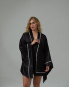 Swan Robe Black - Noblesse Oblige Lingerie