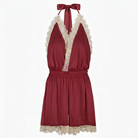 Luna Short Romper Burgundy - Noblesse Oblige Lingerie