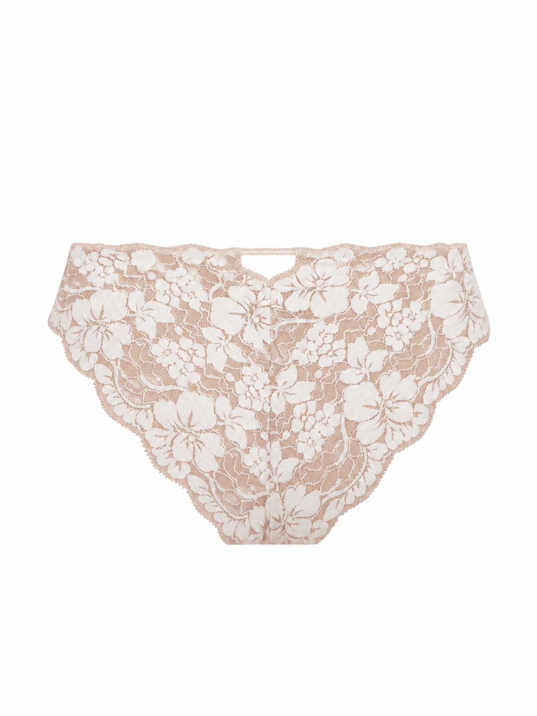 Two Tone Key Hole Detail Flock Effect Panty - Noblesse Oblige Lingerie