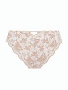 Two Tone Key Hole Detail Flock Effect Panty - Noblesse Oblige Lingerie
