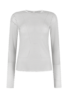 Mesh small black polka dot on white mesh - Noblesse Oblige Lingerie