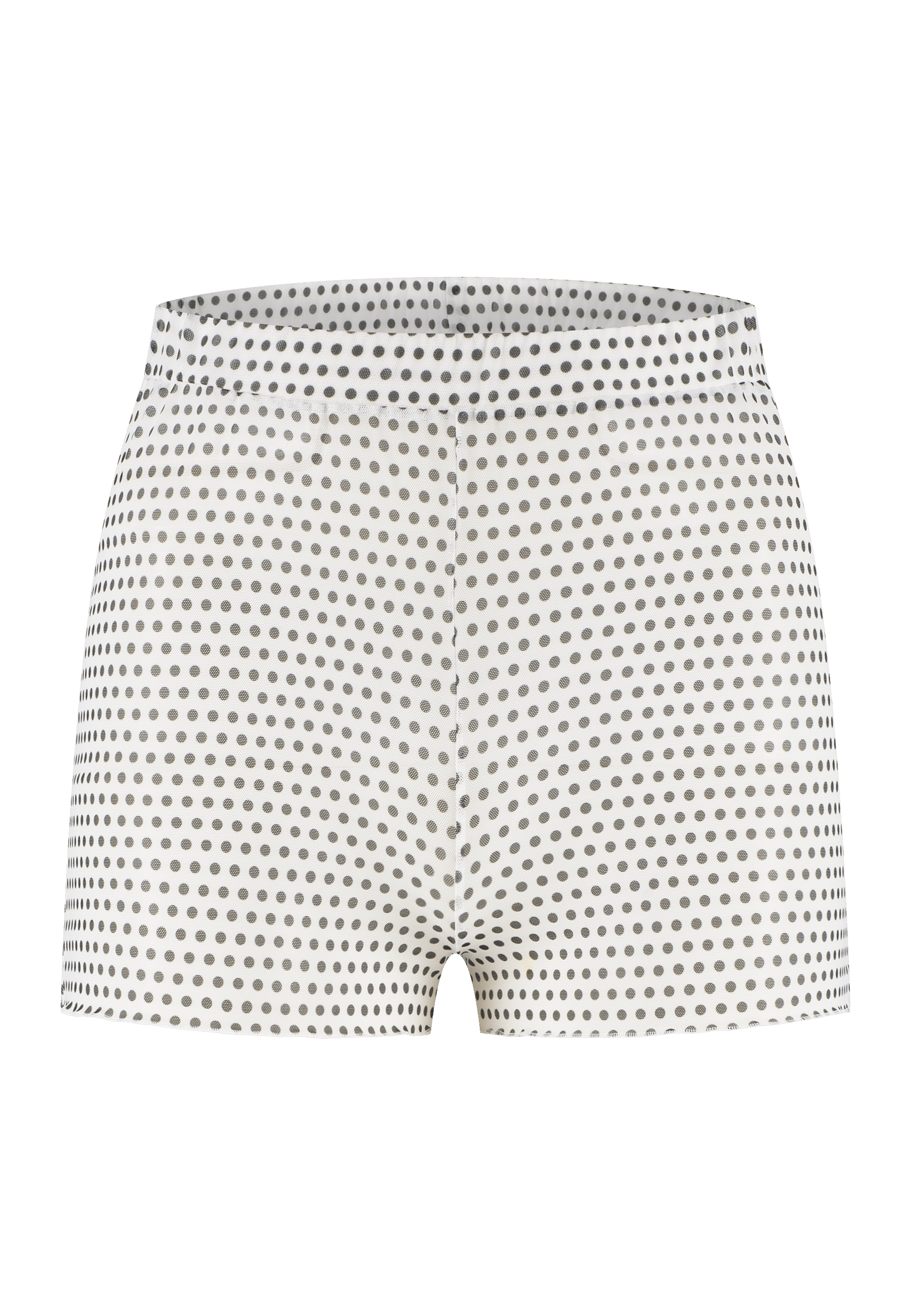 Small black polka dot on white mesh sleep shorts - Noblesse Oblige Lingerie