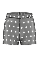 Small black polka dot on white mesh sleep shorts - Noblesse Oblige Lingerie