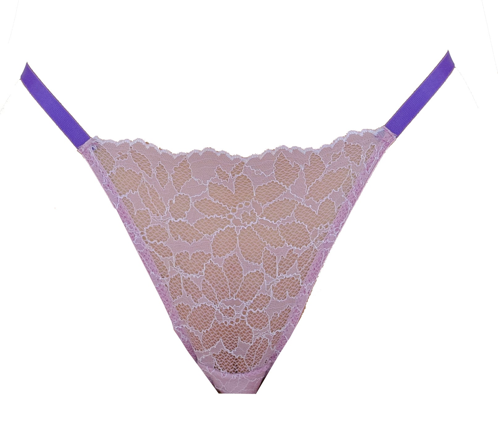 Pop Lavender Lace String - Noblesse Oblige Lingerie
