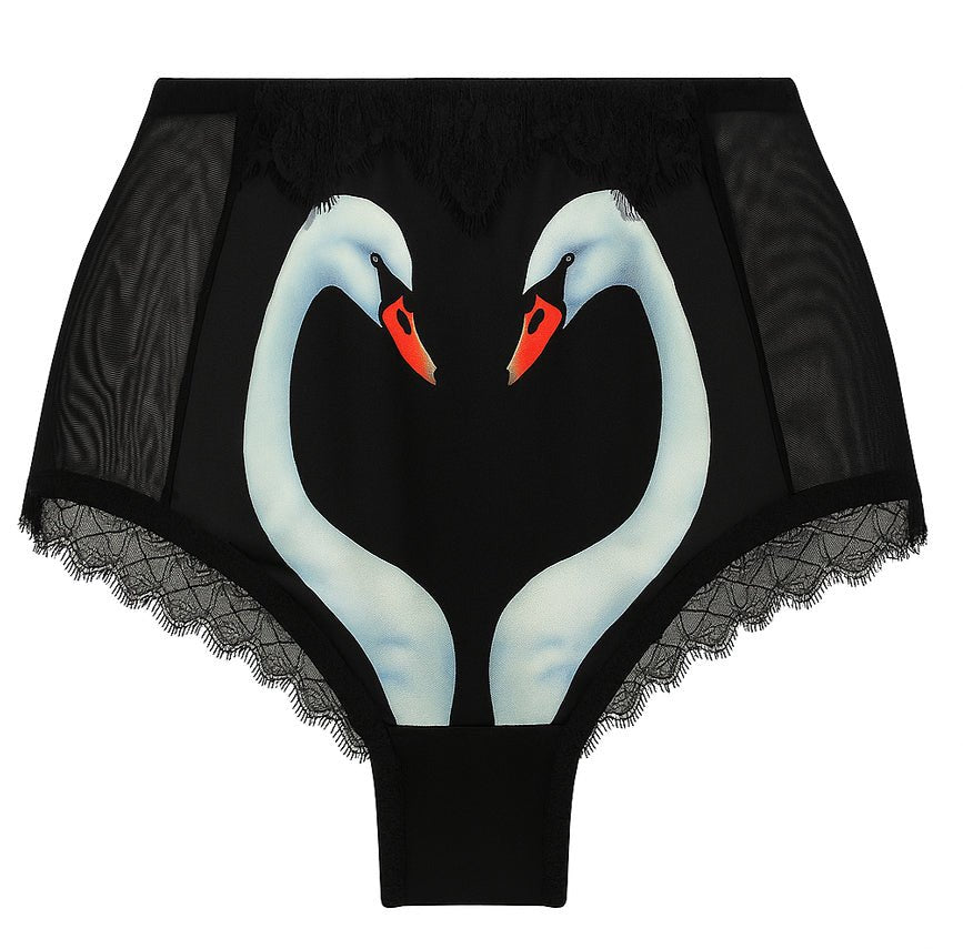 Swan Panty Black - Noblesse Oblige Lingerie