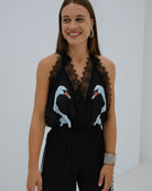 Swan Romper Black - Noblesse Oblige Lingerie