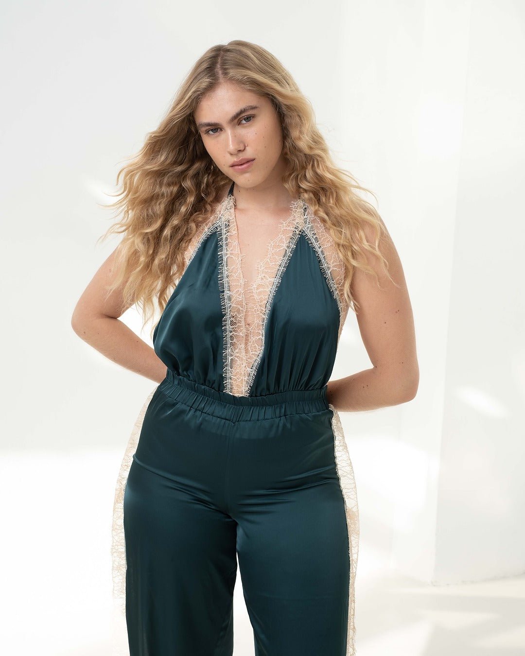 Luna Romper Petrol - Noblesse Oblige Lingerie