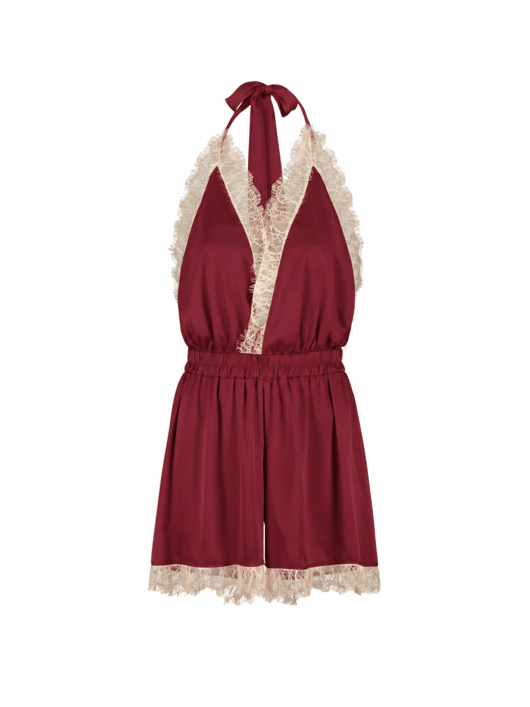 Luna Short Romper Burgundy - Noblesse Oblige Lingerie