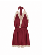 Luna Short Romper Burgundy - Noblesse Oblige Lingerie