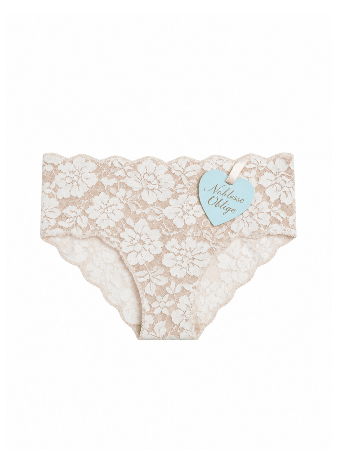 Two Tone Key Hole Detail Flock Effect Panty - Noblesse Oblige Lingerie
