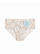 Two Tone Key Hole Detail Flock Effect Panty - Noblesse Oblige Lingerie