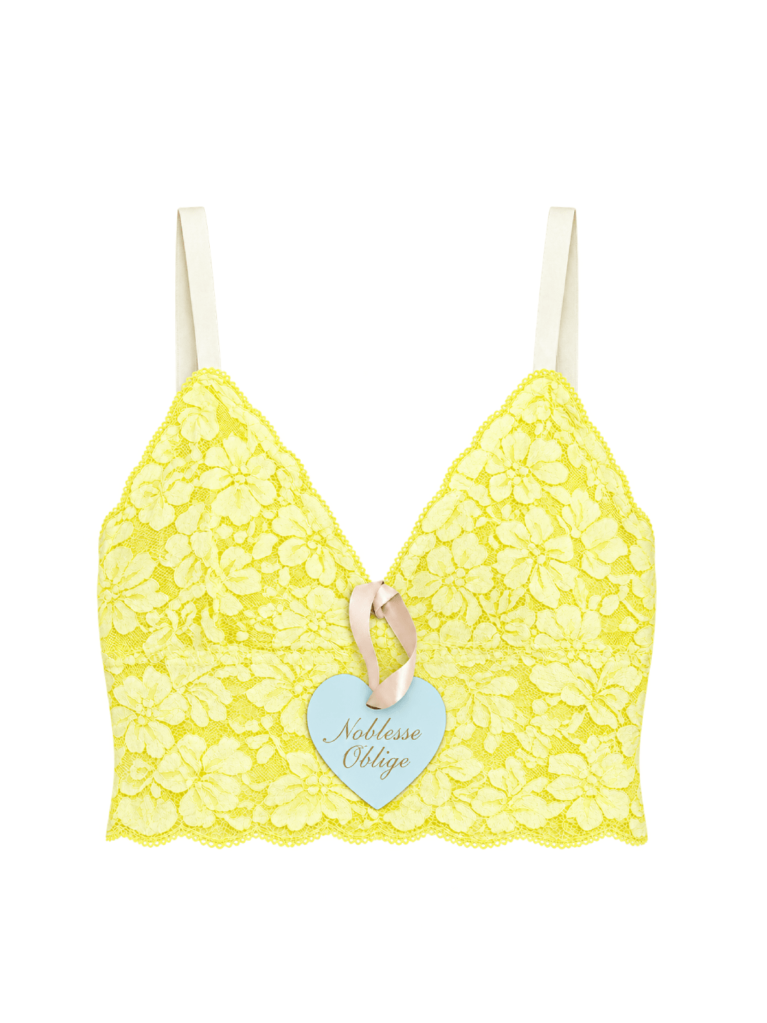 Lime Zest Flock Longline Bralette - Noblesse Oblige Lingerie