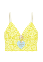 Lime Zest Flock Longline Bralette - Noblesse Oblige Lingerie