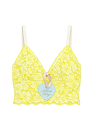 Lime Zest Flock Longline Bralette - Noblesse Oblige Lingerie